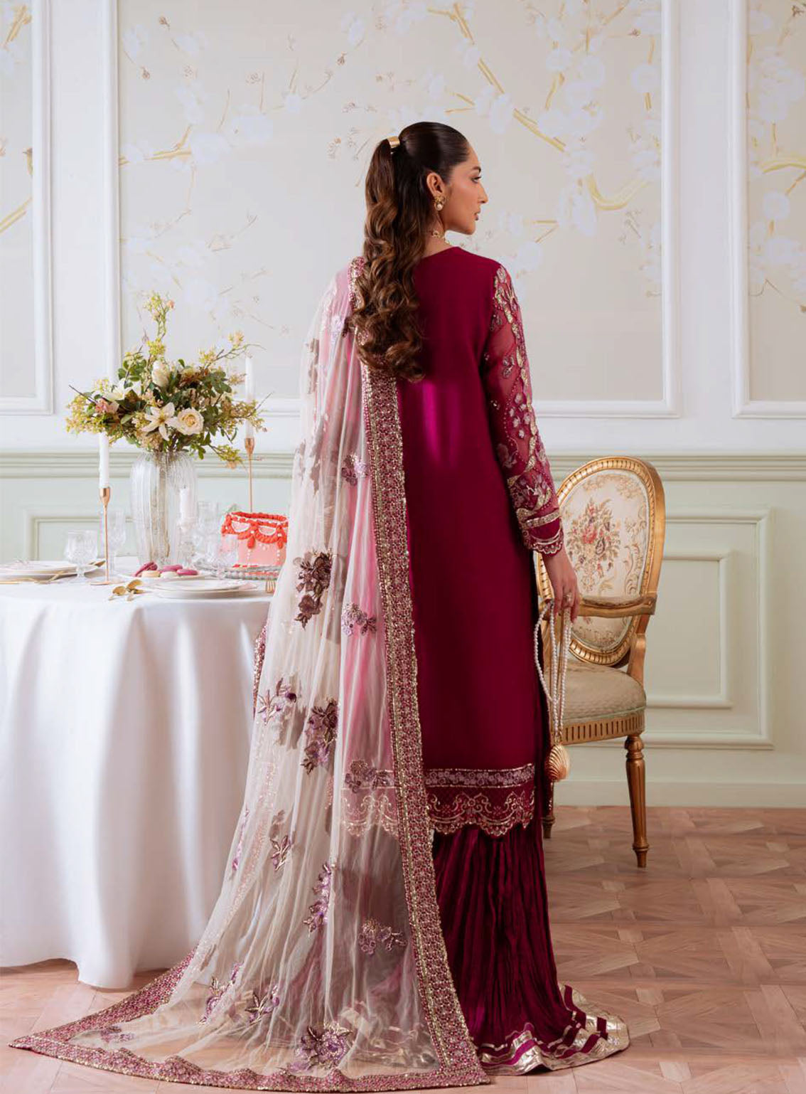 Elanora By Nureh Luxury Embroidered Chiffon 4 Piece Unstitched Suit NU25ELCV3 D-NEL-78 Elanora By Nureh Luxury Embroidered Chiffon 4 Piece Unstitched Suit NU25ELCV3 D-NEL-78