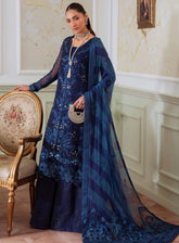 Elanora By Nureh Luxury Embroidered Chiffon 4 Piece Unstitched Suit NU25ELCV3 D-NEL-79