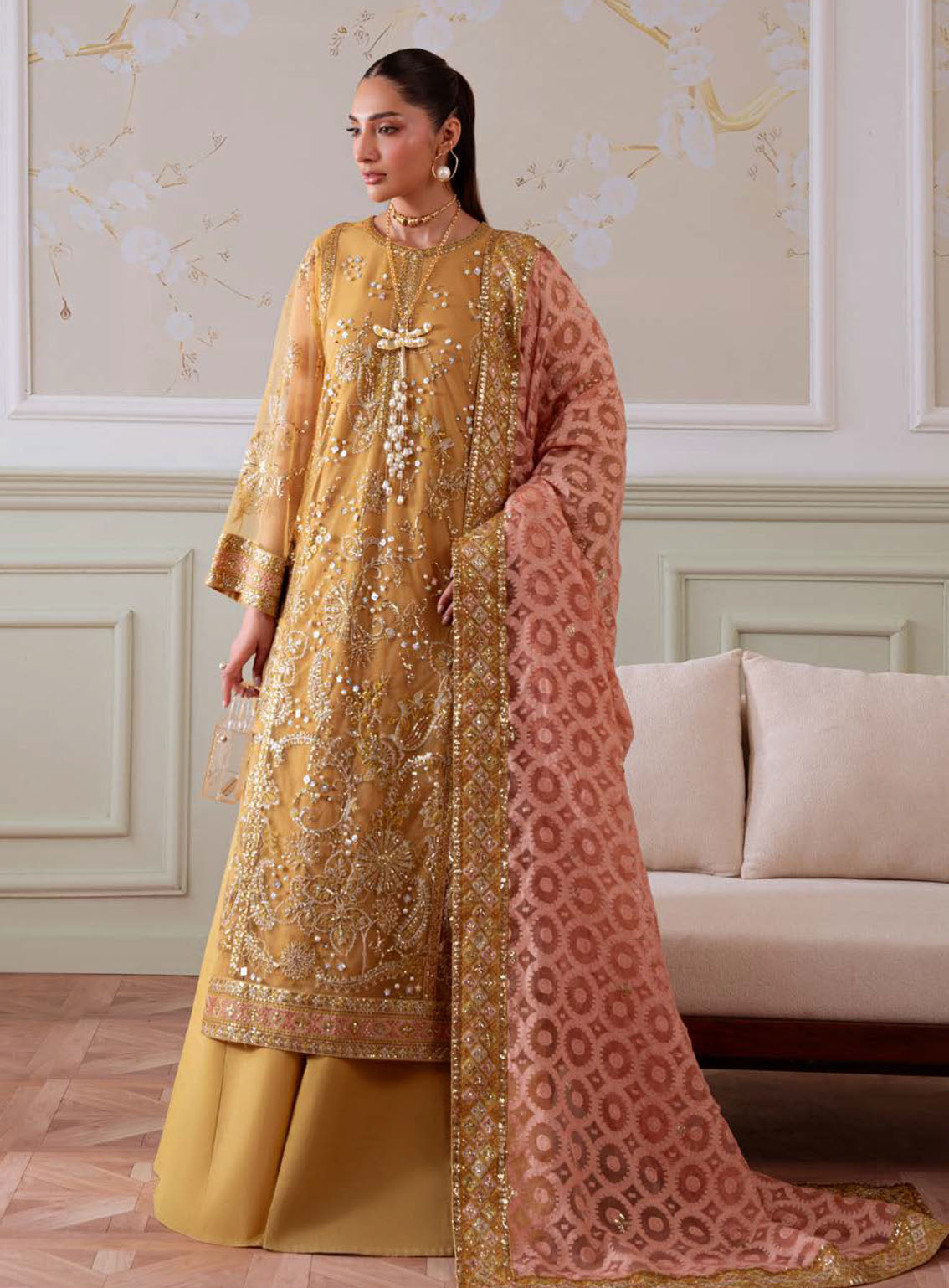 Elanora By Nureh Luxury Embroidered Chiffon 4 Piece Unstitched Suit NU25ELCV3 D-NEL-81 Elanora By Nureh Luxury Embroidered Chiffon 4 Piece Unstitched Suit NU25ELCV3 D-NEL-81