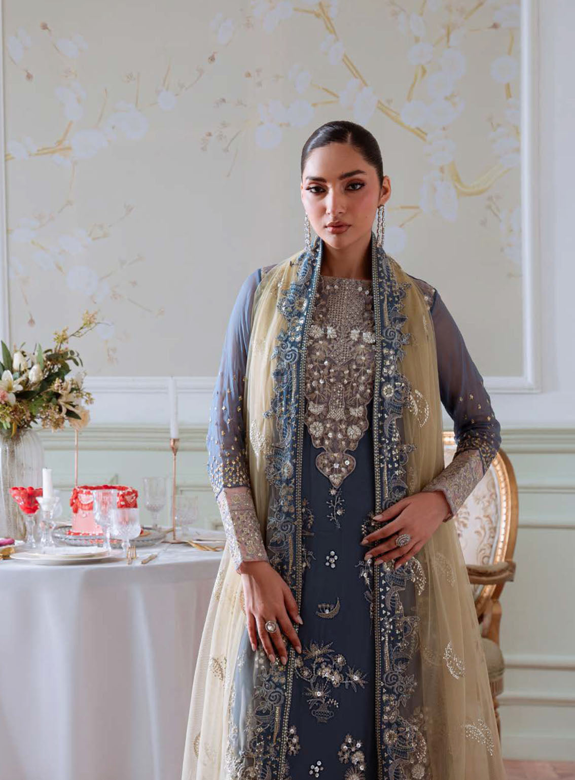 Elanora By Nureh Luxury Embroidered Chiffon 4 Piece Unstitched Suit NU25ELCV3 D-NEL-82 Elanora By Nureh Luxury Embroidered Chiffon 4 Piece Unstitched Suit NU25ELCV3 D-NEL-82