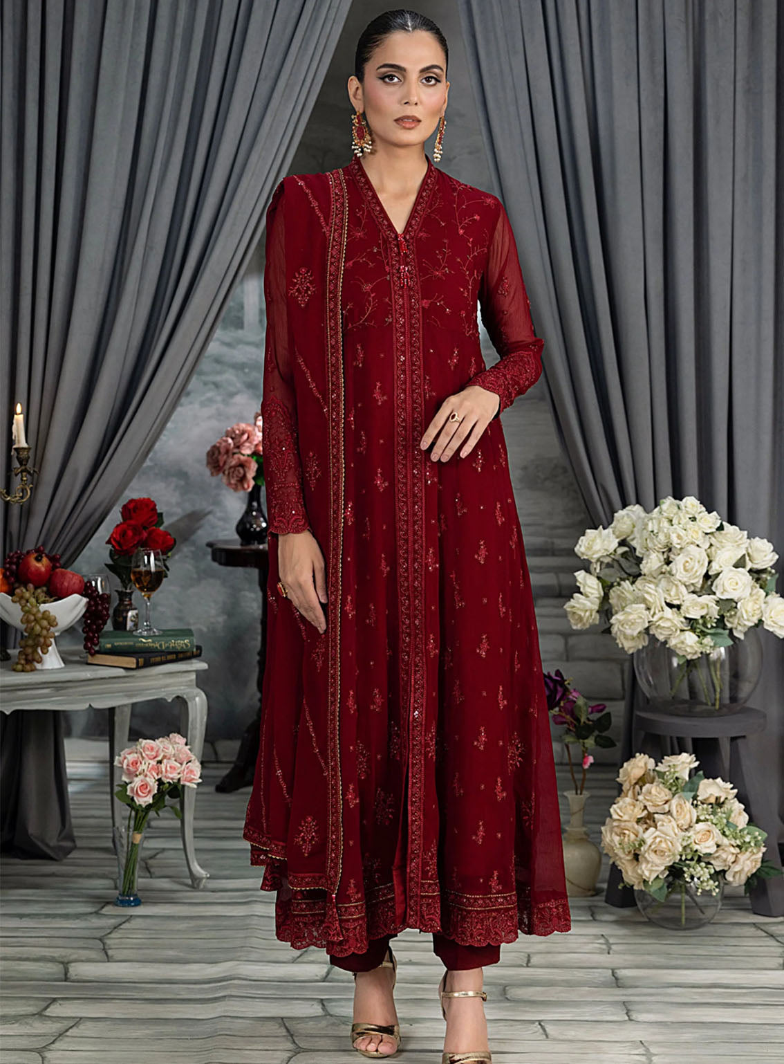 Elegance By LSM Lakhany Embroidered Chiffon 4 Piece Unstitched Suit LSM25EEC D-LG-RL-0021 Elegance By LSM Lakhany Embroidered Chiffon 4 Piece Unstitched Suit LSM25EEC D-LG-RL-0021