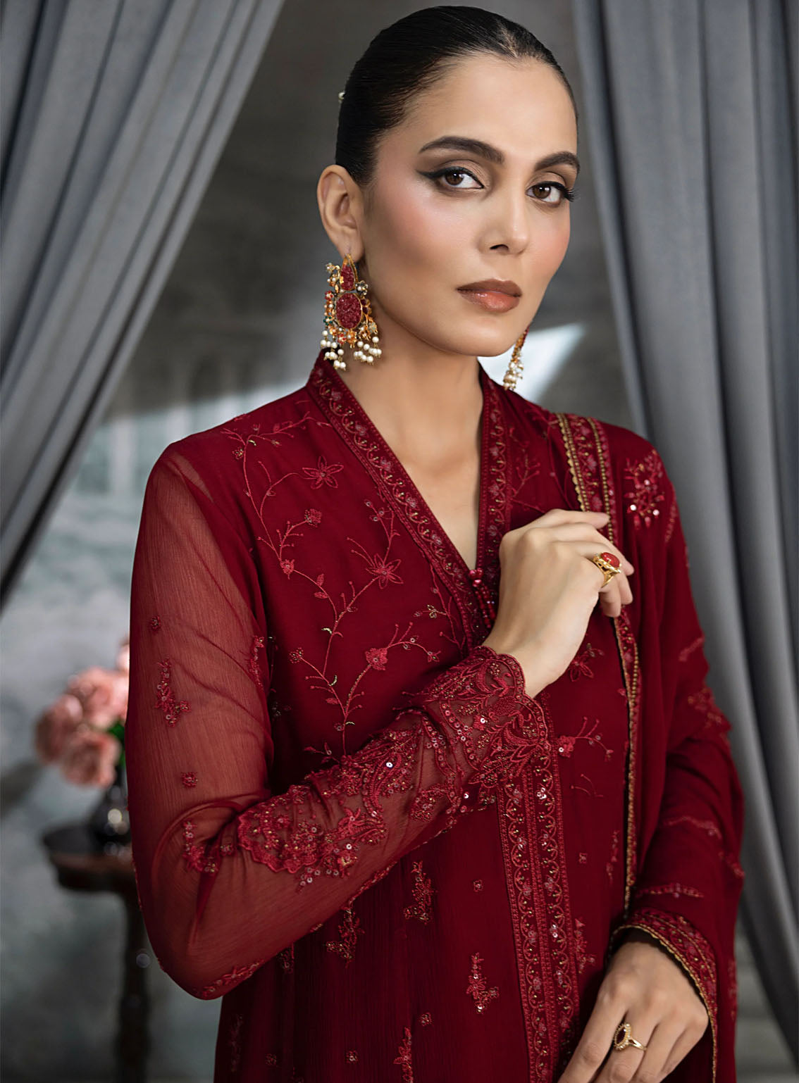 Elegance By LSM Lakhany Embroidered Chiffon 4 Piece Unstitched Suit LSM25EEC D-LG-RL-0021 Elegance By LSM Lakhany Embroidered Chiffon 4 Piece Unstitched Suit LSM25EEC D-LG-RL-0021