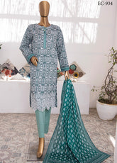 Elegant By HZ Textile Embroidered Lawn 3 Piece Unstitched Suit HZ25EE EC-934