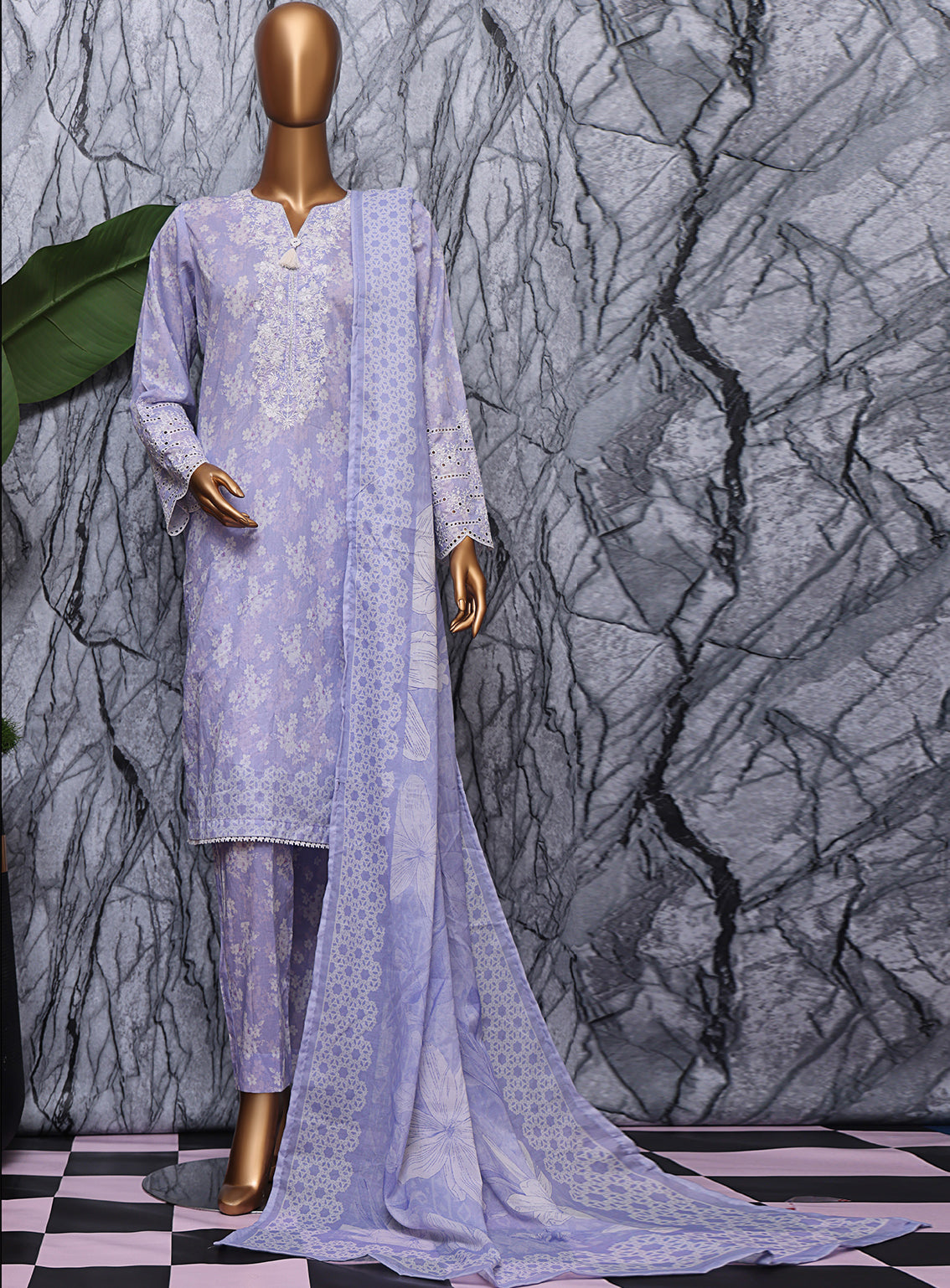 Elegant By HZ Textiles Embroidered Lawn 3 Piece Unstitched Suit HZ25EV2 EC-1046 Elegant By HZ Textiles Embroidered Lawn 3 Piece Unstitched Suit HZ25EV2 EC-1046