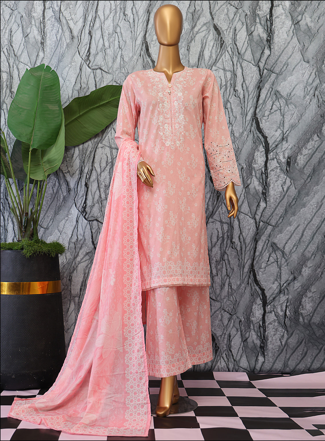 Elegant By HZ Textiles Embroidered Lawn 3 Piece Unstitched Suit HZ25EV2 EC-1048 Elegant By HZ Textiles Embroidered Lawn 3 Piece Unstitched Suit HZ25EV2 EC-1048