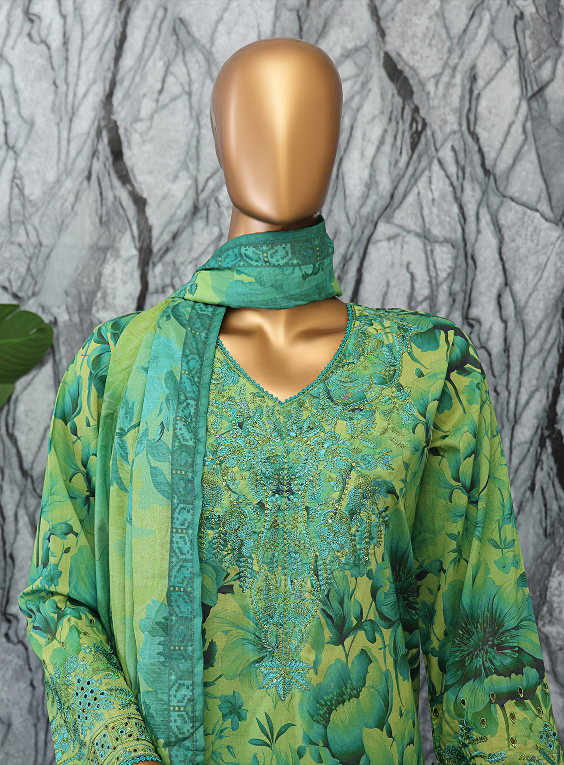 Elegant By HZ Textiles Embroidered Lawn 3 Piece Unstitched Suit HZ25EV2 EC-1049 Elegant By HZ Textiles Embroidered Lawn 3 Piece Unstitched Suit HZ25EV2 EC-1049