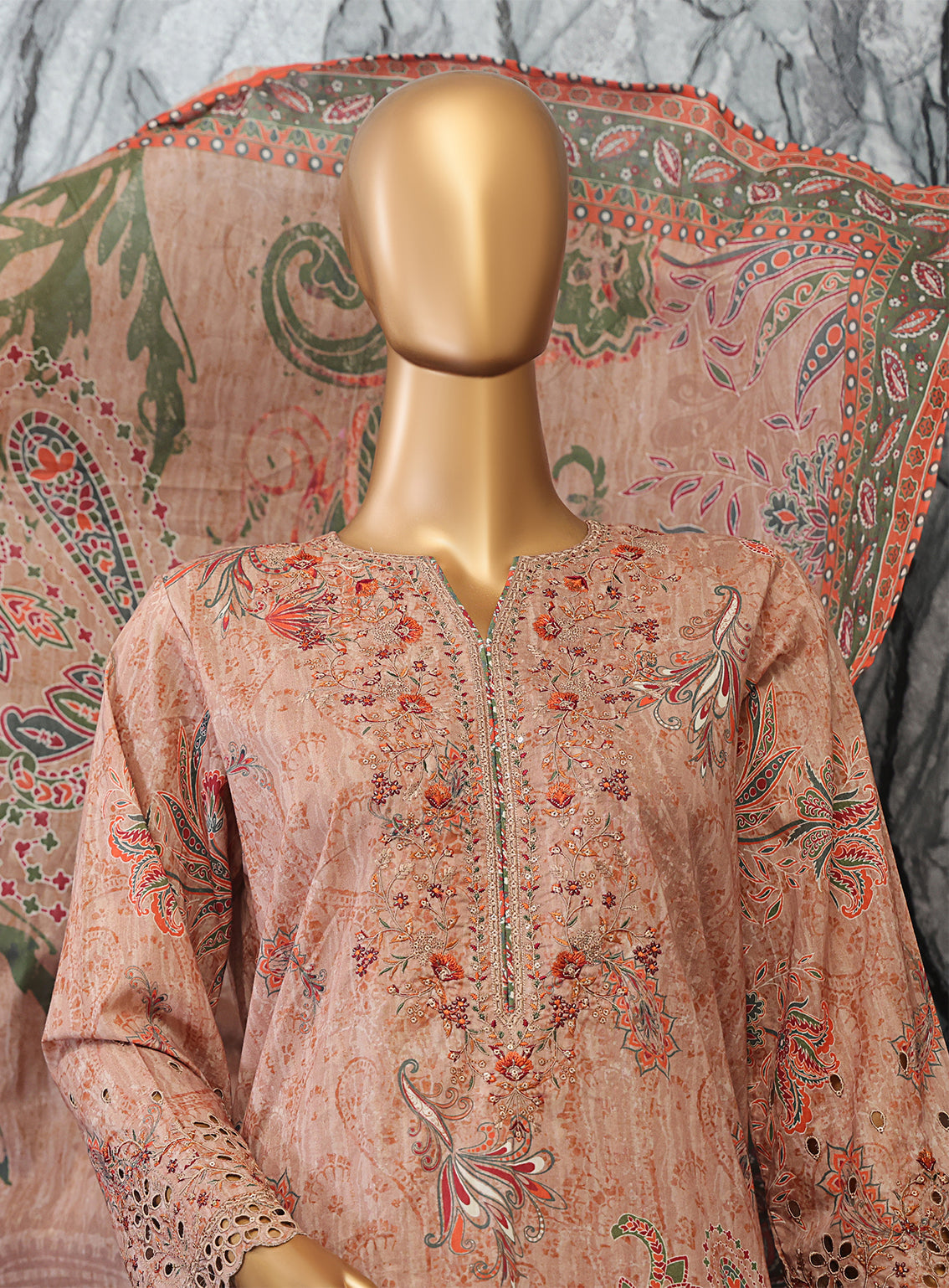 Elegant By HZ Textiles Embroidered Lawn 3 Piece Unstitched Suit HZ25EV2 EC-1050 Elegant By HZ Textiles Embroidered Lawn 3 Piece Unstitched Suit HZ25EV2 EC-1050