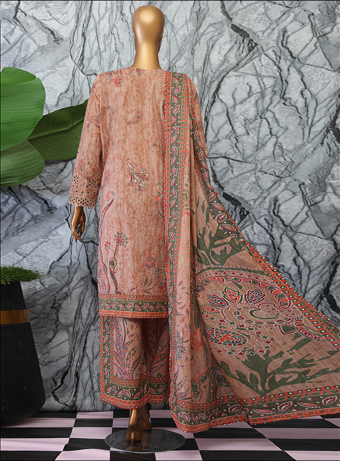 Elegant By HZ Textiles Embroidered Lawn 3 Piece Unstitched Suit HZ25EV2 EC-1050 Elegant By HZ Textiles Embroidered Lawn 3 Piece Unstitched Suit HZ25EV2 EC-1050