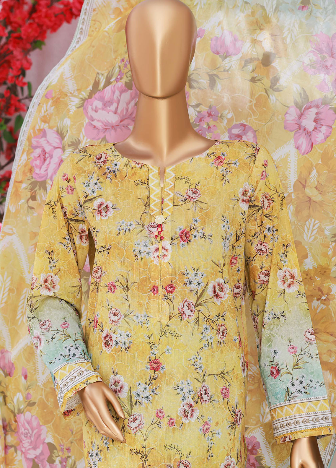 Elegant By HZ Textiles Embroidered Lawn 3 Piece Unstitched Suit HZ26EE D-CE-1012 Elegant By HZ Textiles Embroidered Lawn 3 Piece Unstitched Suit HZ26EE D-CE-1012