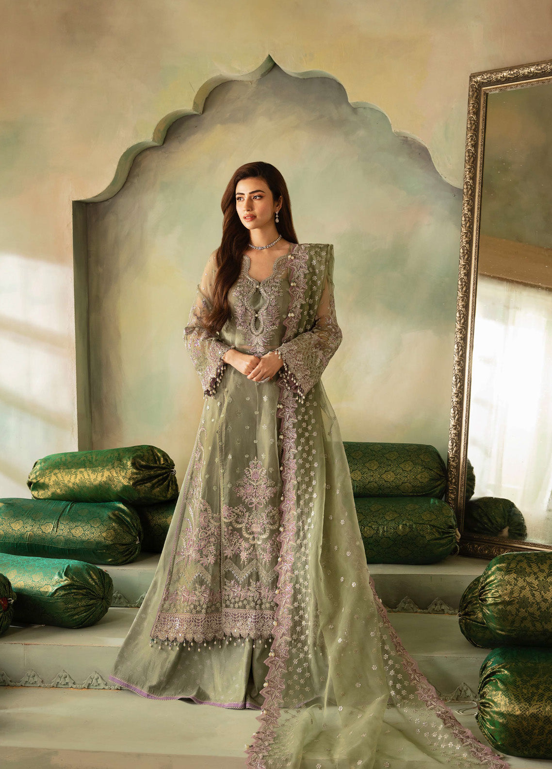 Elena By Saad Shaikh Embroidered Organza 3 Piece Unstitched Suit SSK24EW D-AZAR Elena By Saad Shaikh Embroidered Organza 3 Piece Unstitched Suit SSK24EW D-AZAR