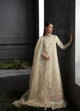 Elirah By Qalamkar Embroidered Organza 3 Piece Unstitched Suit QLM25EF D-MF-04 IVORY GRACE