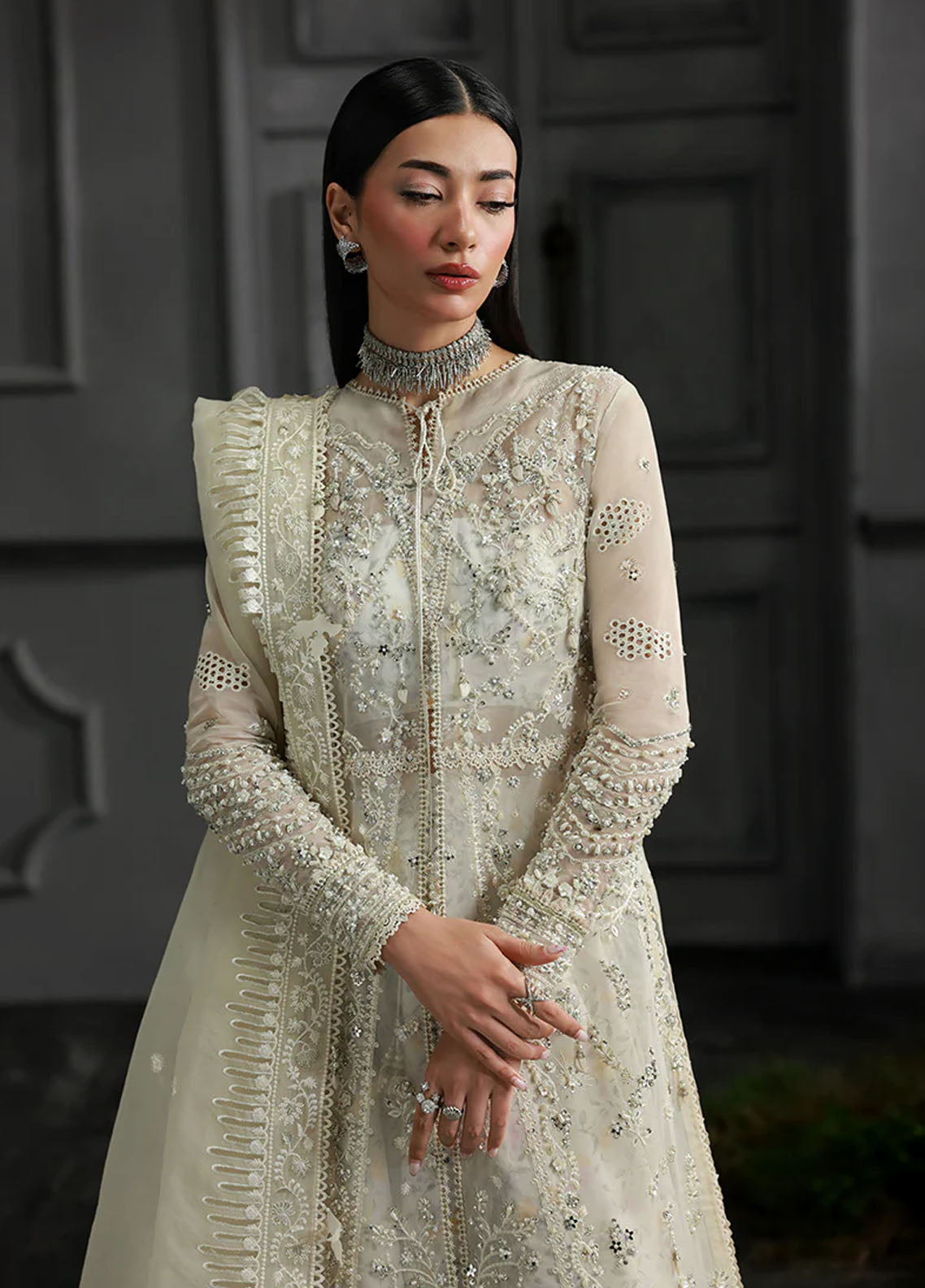 Elirah By Qalamkar Embroidered Organza 3 Piece Unstitched Suit QLM25EF D-MF-06 IVARA Elirah By Qalamkar Embroidered Organza 3 Piece Unstitched Suit QLM25EF D-MF-06 IVARA