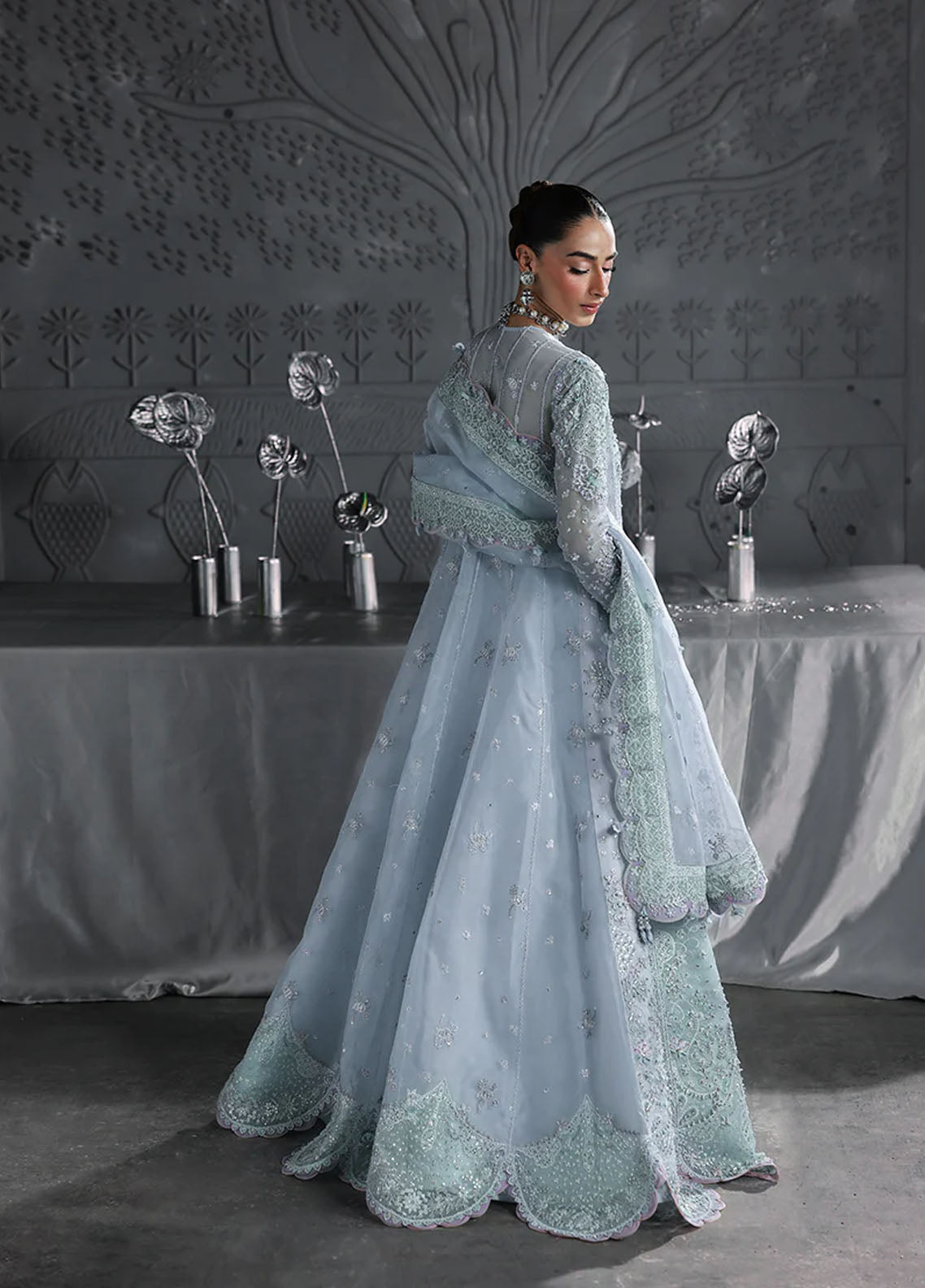 Elirah By Qalamkar Embroidered Organza 3 Piece Unstitched Suit QLM25EF D-MF-08 SERENE AQUA Elirah By Qalamkar Embroidered Organza 3 Piece Unstitched Suit QLM25EF D-MF-08 SERENE AQUA