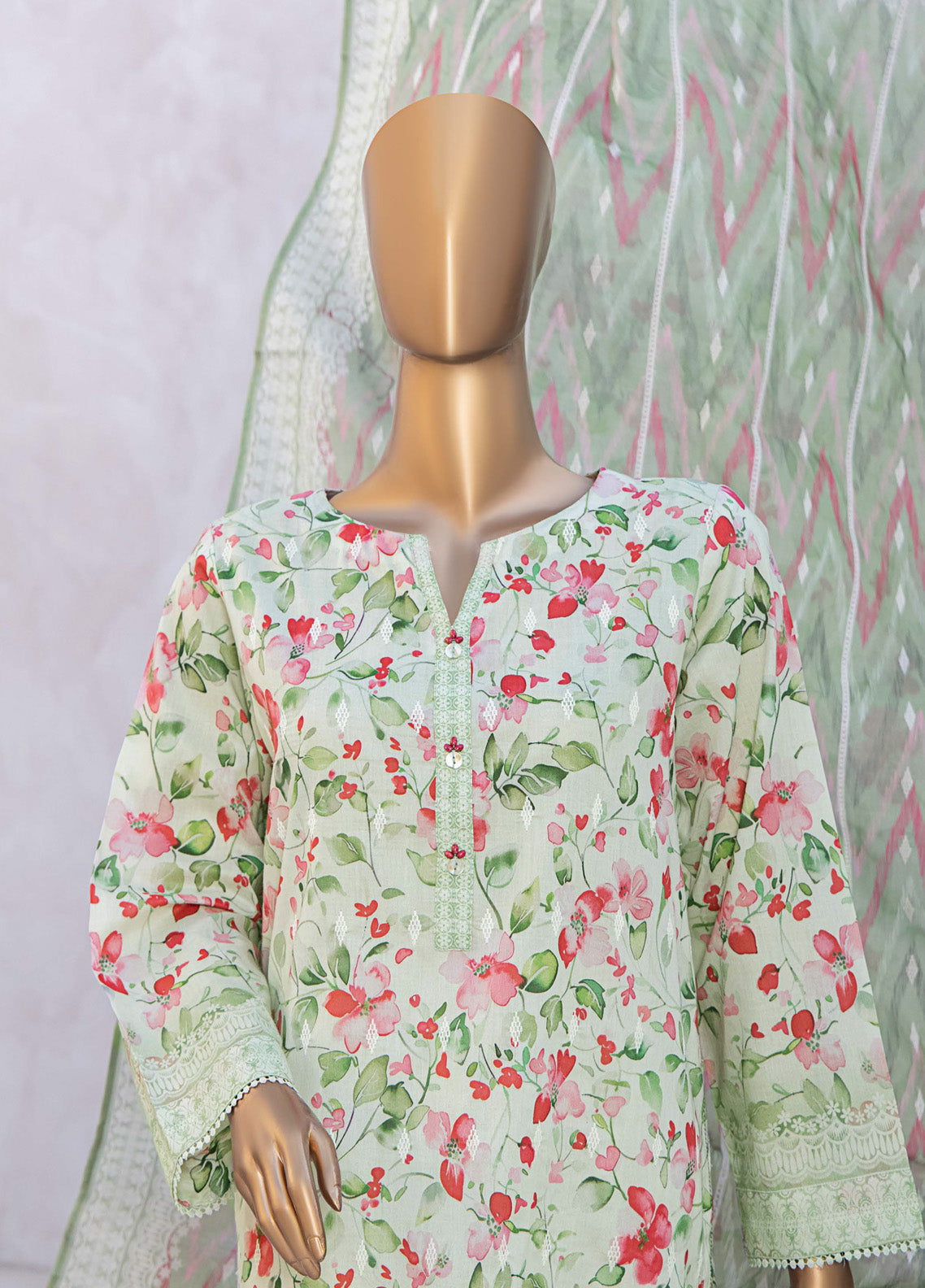 Elite By HZ Textile Chikankari Lawn 3 Piece Unstitched Suit HZ25E D-233A Elite By HZ Textile Chikankari Lawn 3 Piece Unstitched Suit HZ25E D-233A