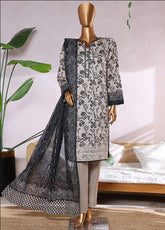 Elite By HZ Textile Chikankari Lawn 3 Piece Unstitched Suit HZ25E D-235A