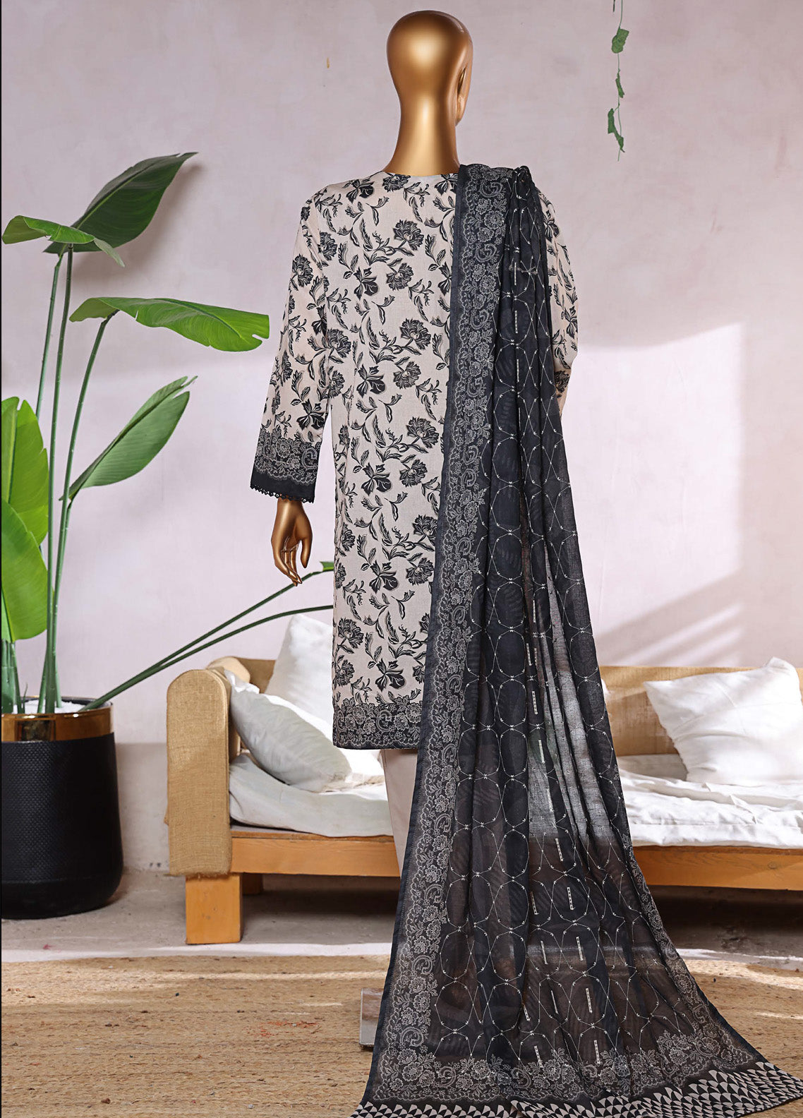 Elite By HZ Textile Chikankari Lawn 3 Piece Unstitched Suit HZ25E D-235A Elite By HZ Textile Chikankari Lawn 3 Piece Unstitched Suit HZ25E D-235A