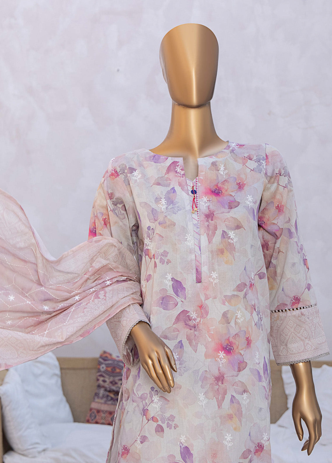 Elite By HZ Textile Chikankari Lawn 3 Piece Unstitched Suit HZ25E D-237A Elite By HZ Textile Chikankari Lawn 3 Piece Unstitched Suit HZ25E D-237A