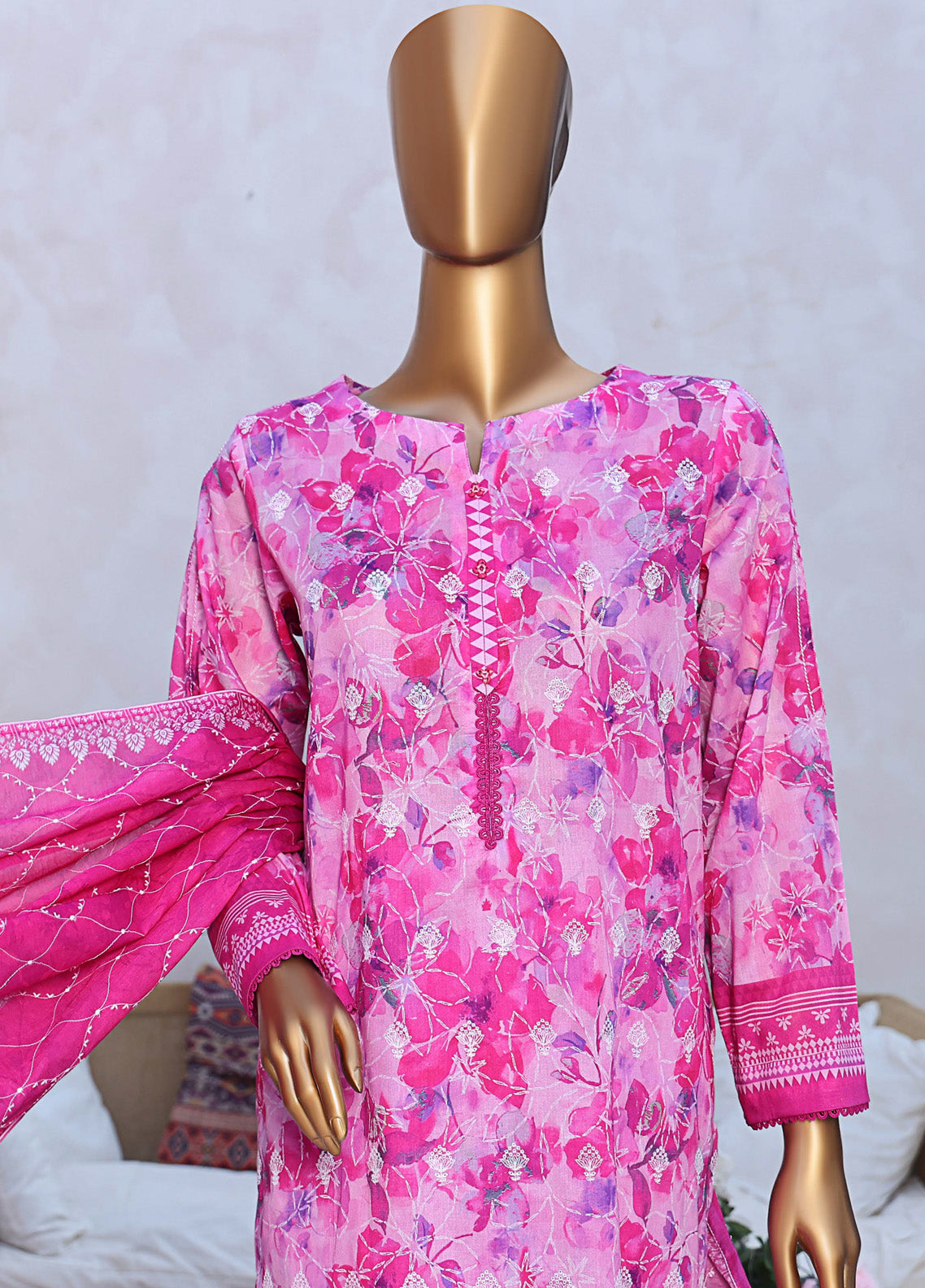 Elite By HZ Textile Chikankari Lawn 3 Piece Unstitched Suit HZ25E D-238A Elite By HZ Textile Chikankari Lawn 3 Piece Unstitched Suit HZ25E D-238A