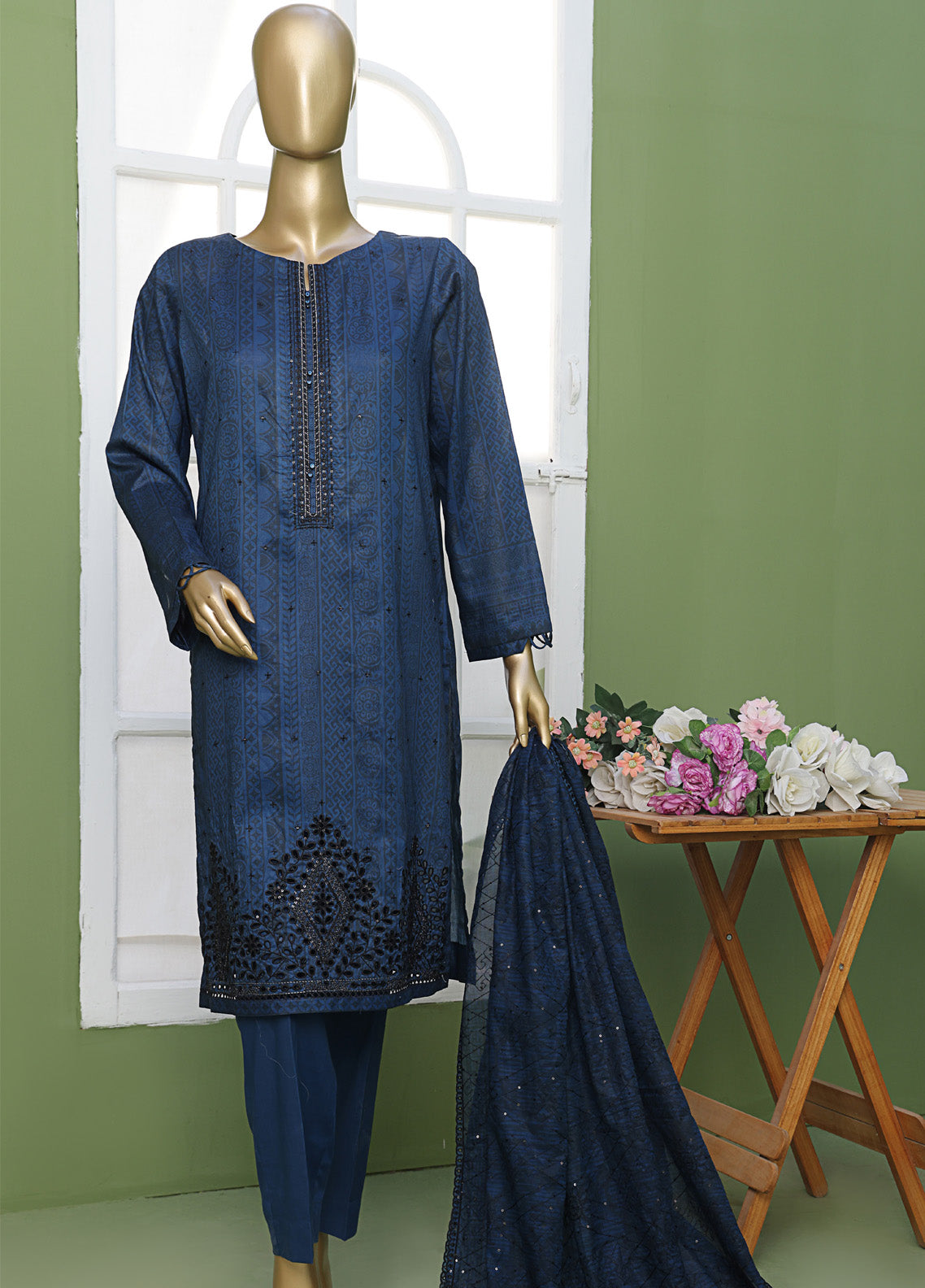 Elite By HZ Textile Embroidered Lawn 3 Piece Unstitched Suit HZ25E EC-216 Elite By HZ Textile Embroidered Lawn 3 Piece Unstitched Suit HZ25E EC-216