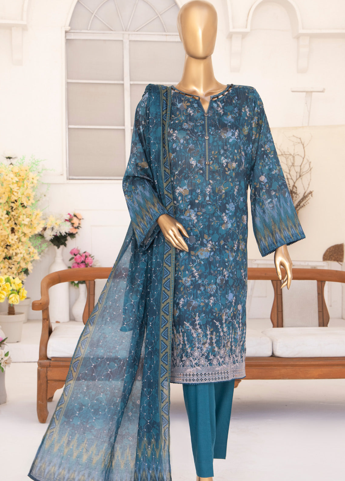 Elite By HZ Textile Embroidered Lawn 3 Piece Unstitched Suit HZ25EV2 ELC-213 Elite By HZ Textile Embroidered Lawn 3 Piece Unstitched Suit HZ25EV2 ELC-213