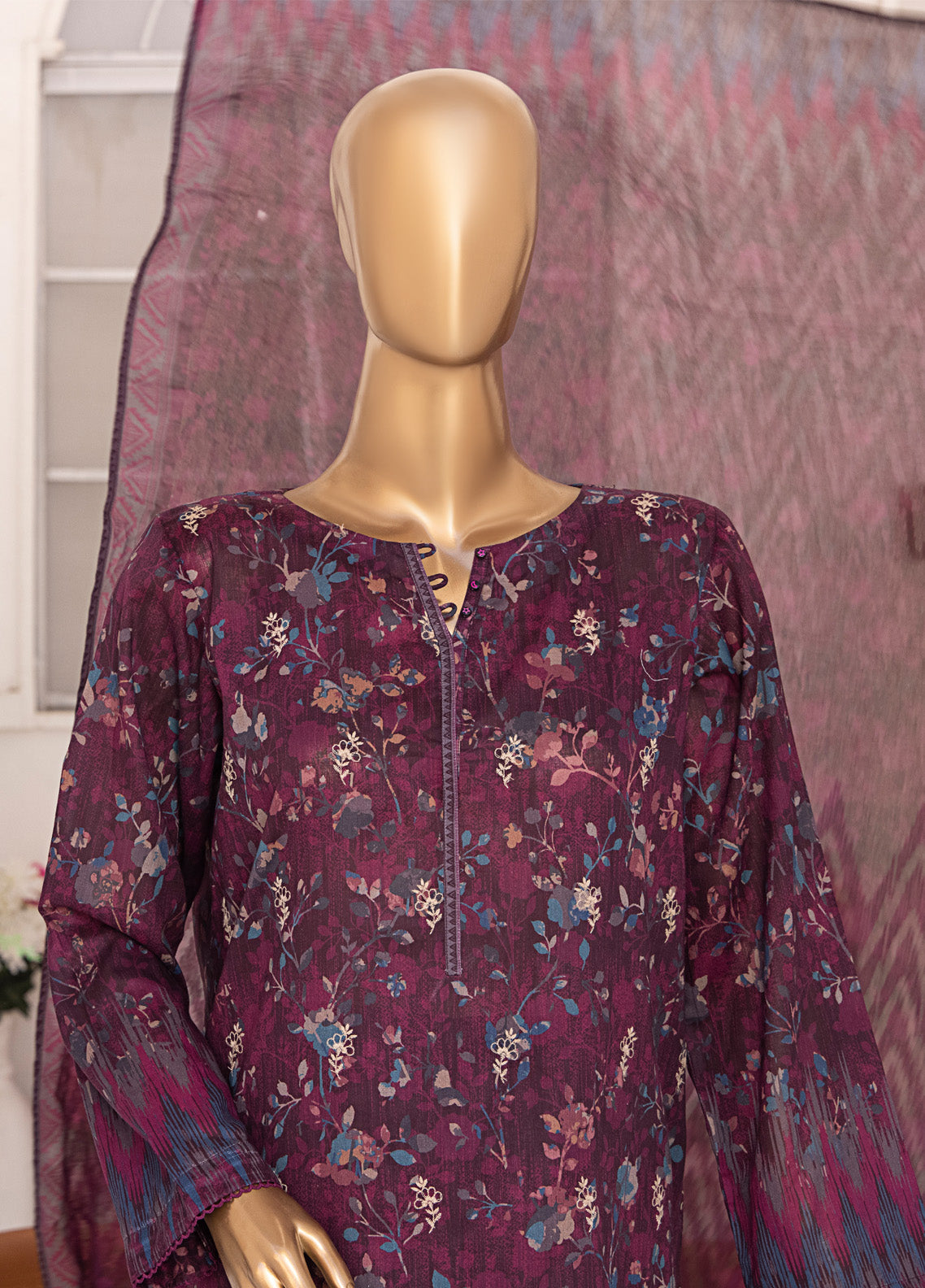 Elite By HZ Textile Embroidered Lawn 3 Piece Unstitched Suit HZ25EV2 ELC-214 Elite By HZ Textile Embroidered Lawn 3 Piece Unstitched Suit HZ25EV2 ELC-214