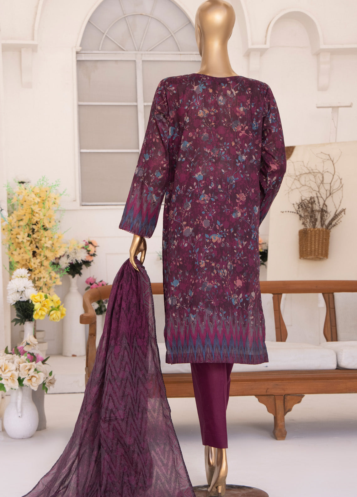Elite By HZ Textile Embroidered Lawn 3 Piece Unstitched Suit HZ25EV2 ELC-214 Elite By HZ Textile Embroidered Lawn 3 Piece Unstitched Suit HZ25EV2 ELC-214