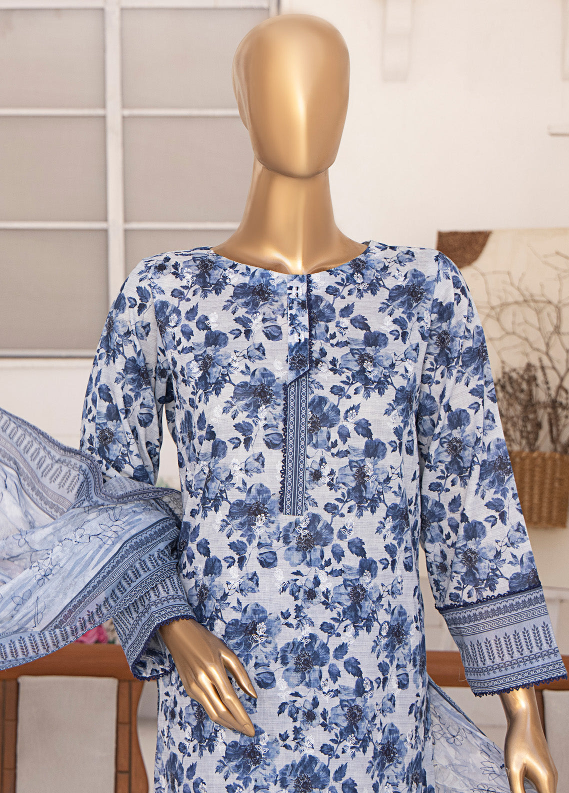 Elite By HZ Textile Embroidered Lawn 3 Piece Unstitched Suit HZ25EV2 ELC-217 Elite By HZ Textile Embroidered Lawn 3 Piece Unstitched Suit HZ25EV2 ELC-217