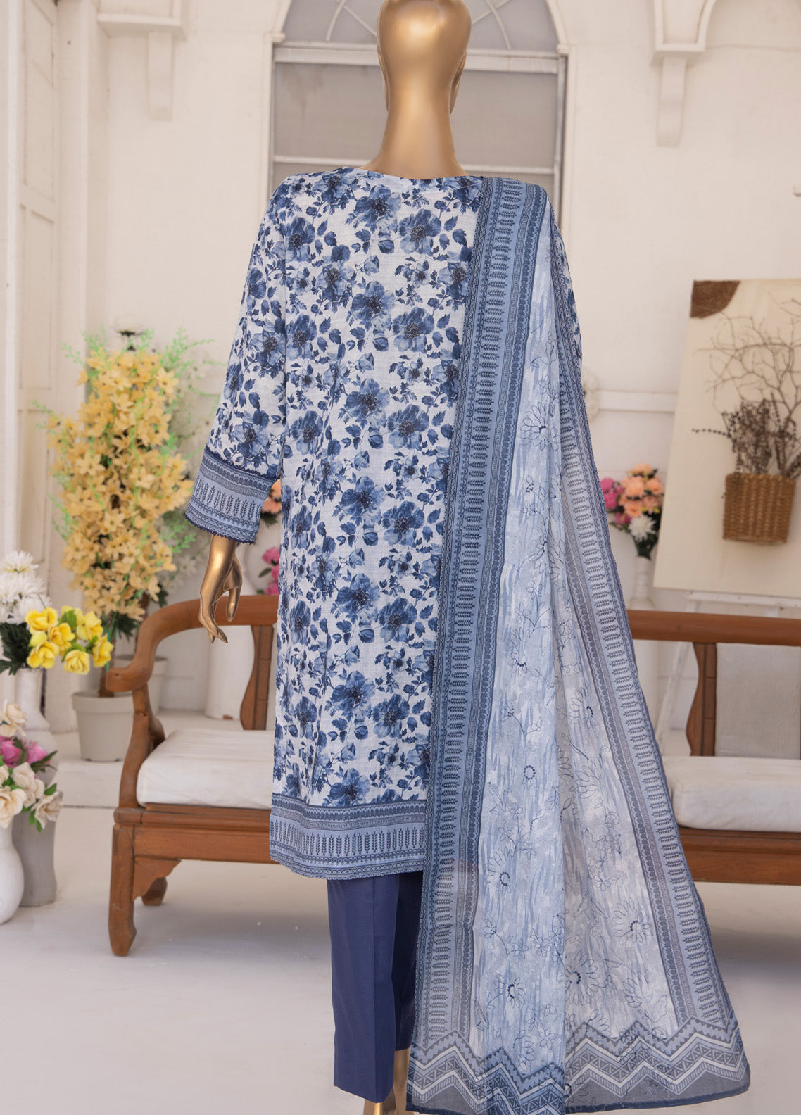 Elite By HZ Textile Embroidered Lawn 3 Piece Unstitched Suit HZ25EV2 ELC-217 Elite By HZ Textile Embroidered Lawn 3 Piece Unstitched Suit HZ25EV2 ELC-217