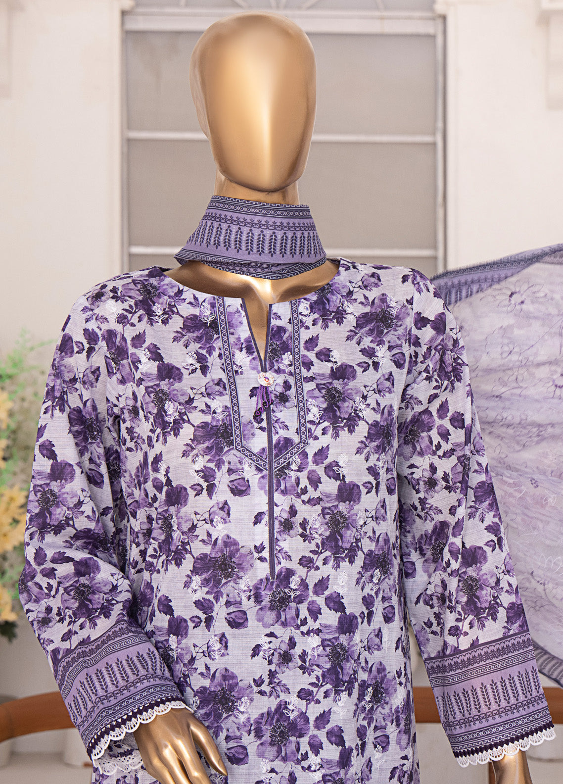 Elite By HZ Textile Embroidered Lawn 3 Piece Unstitched Suit HZ25EV2 ELC-218 Elite By HZ Textile Embroidered Lawn 3 Piece Unstitched Suit HZ25EV2 ELC-218