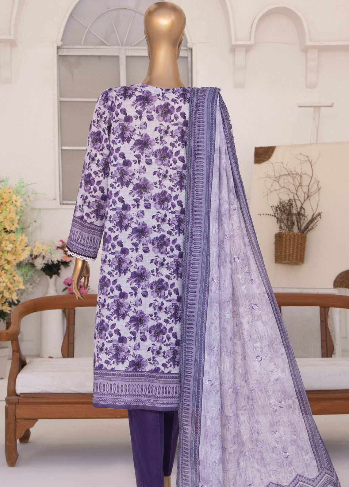 Elite By HZ Textile Embroidered Lawn 3 Piece Unstitched Suit HZ25EV2 ELC-218 Elite By HZ Textile Embroidered Lawn 3 Piece Unstitched Suit HZ25EV2 ELC-218