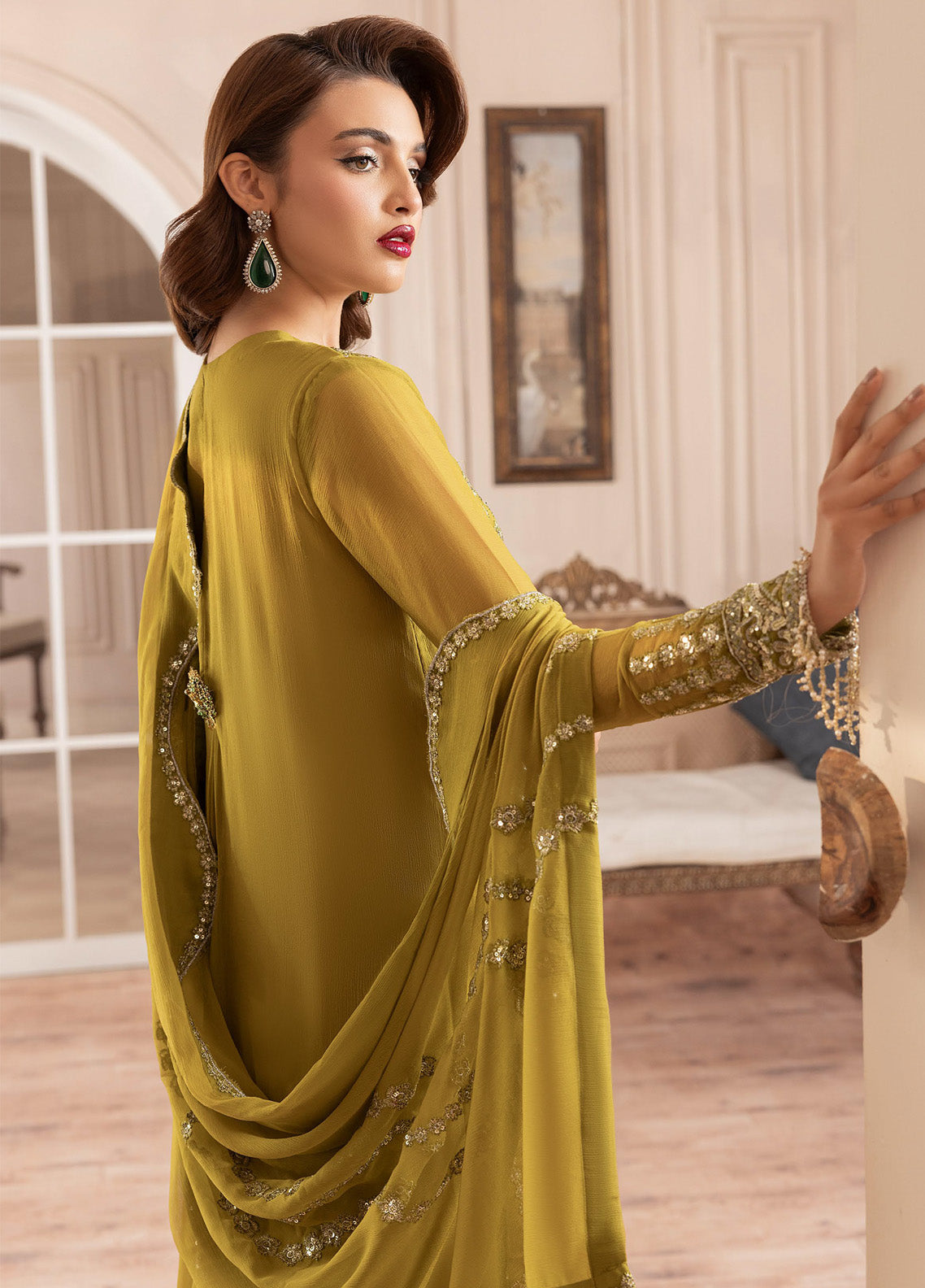 Elyssa By Sahane Embroidered Chiffon 3 Piece Unstitched Suit SNE25EF D-CT-19001 EVE Elyssa By Sahane Embroidered Chiffon 3 Piece Unstitched Suit SNE25EF D-CT-19001 EVE