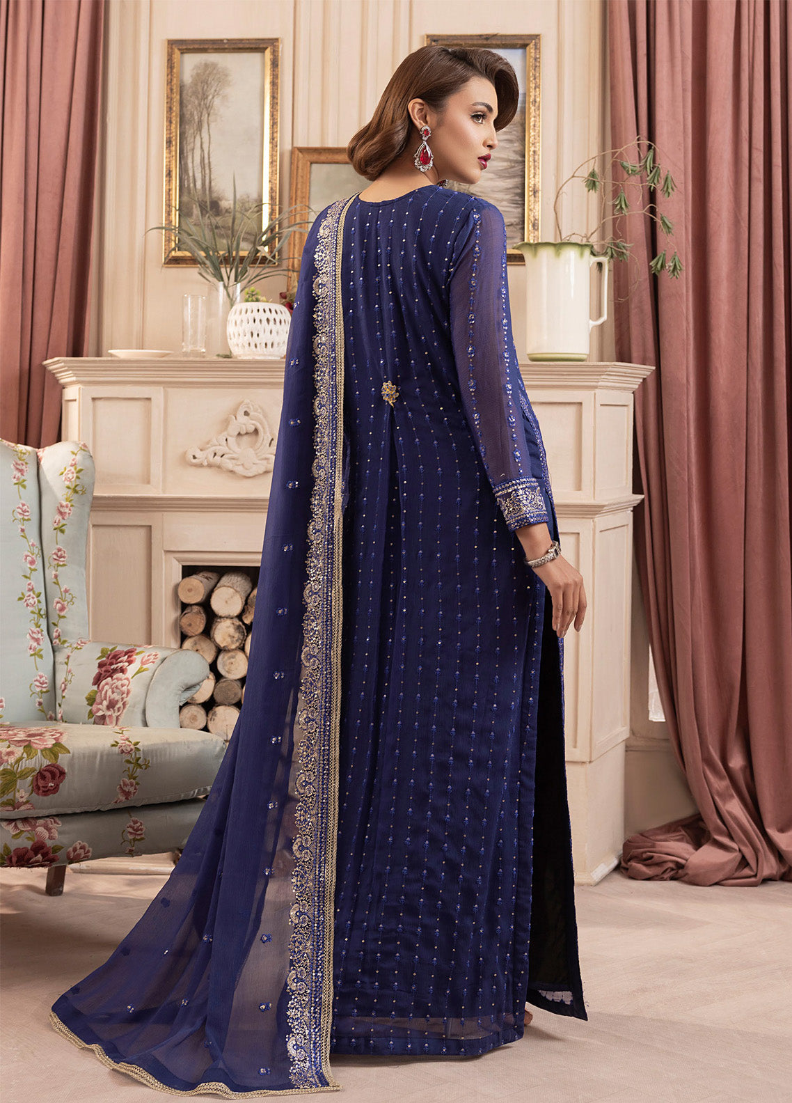 Elyssa By Sahane Embroidered Chiffon 3 Piece Unstitched Suit SNE25EF D-CT-19002 ELLE Elyssa By Sahane Embroidered Chiffon 3 Piece Unstitched Suit SNE25EF D-CT-19002 ELLE
