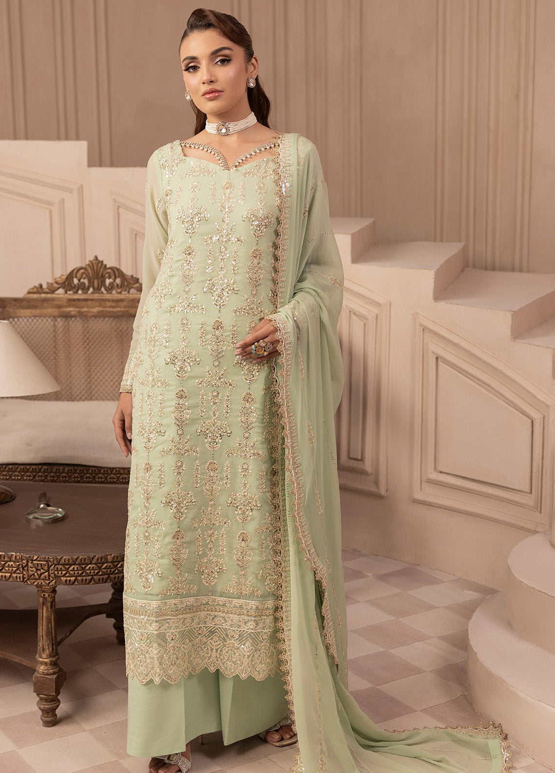 Elyssa By Sahane Embroidered Chiffon 3 Piece Unstitched Suit SNE25EF D-CT-19004 EMERA Elyssa By Sahane Embroidered Chiffon 3 Piece Unstitched Suit SNE25EF D-CT-19004 EMERA