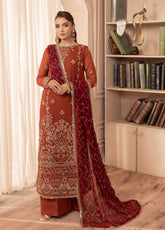 Elyssa By Sahane Embroidered Chiffon 3 Piece Unstitched Suit SNE25EF D-CT-19007 DUNE