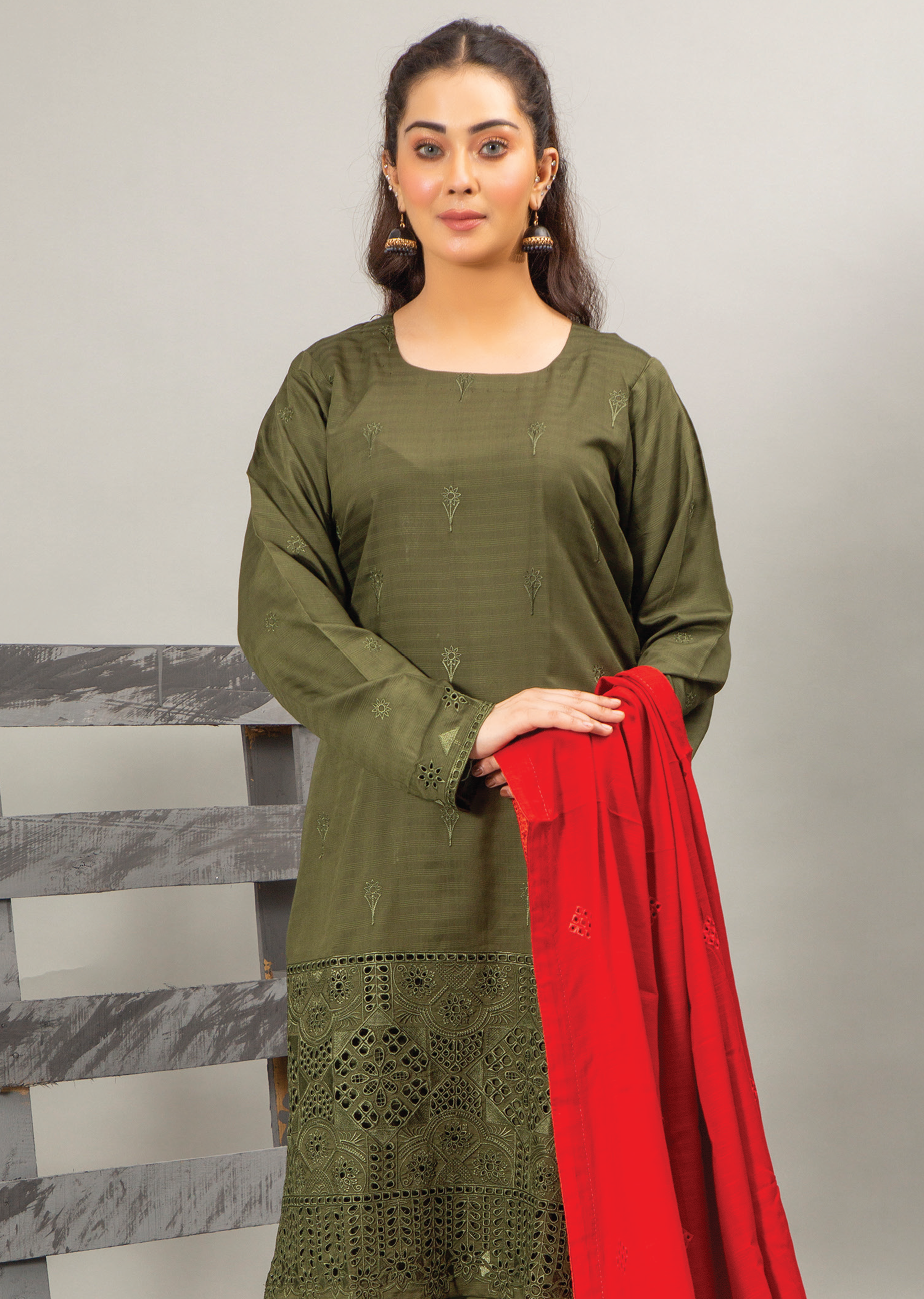 Embellish By Pashmina Embroidered Cotton Satin 3 Piece Unstitched Suit P24E D-02 Embellish By Pashmina Embroidered Cotton Satin 3 Piece Unstitched Suit P24E D-02