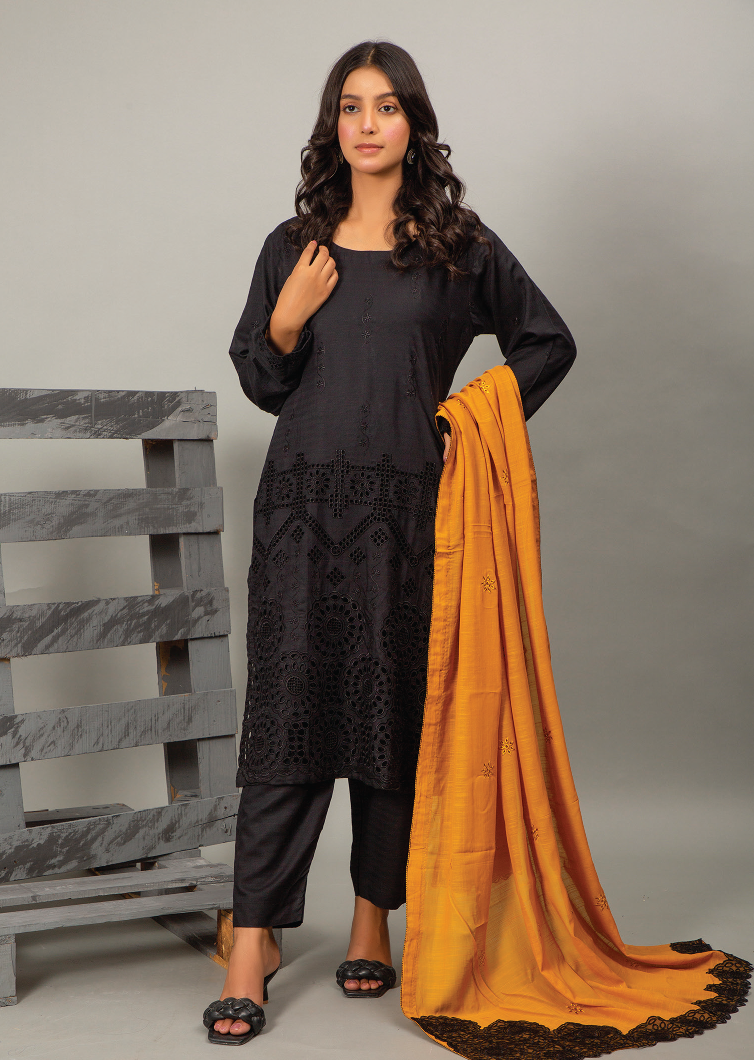 Embellish By Pashmina Embroidered Cotton Satin 3 Piece Unstitched Suit P24E D-03 Embellish By Pashmina Embroidered Cotton Satin 3 Piece Unstitched Suit P24E D-03