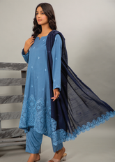 Embellish By Pashmina Embroidered Cotton Satin 3 Piece Unstitched Suit P24E D-05