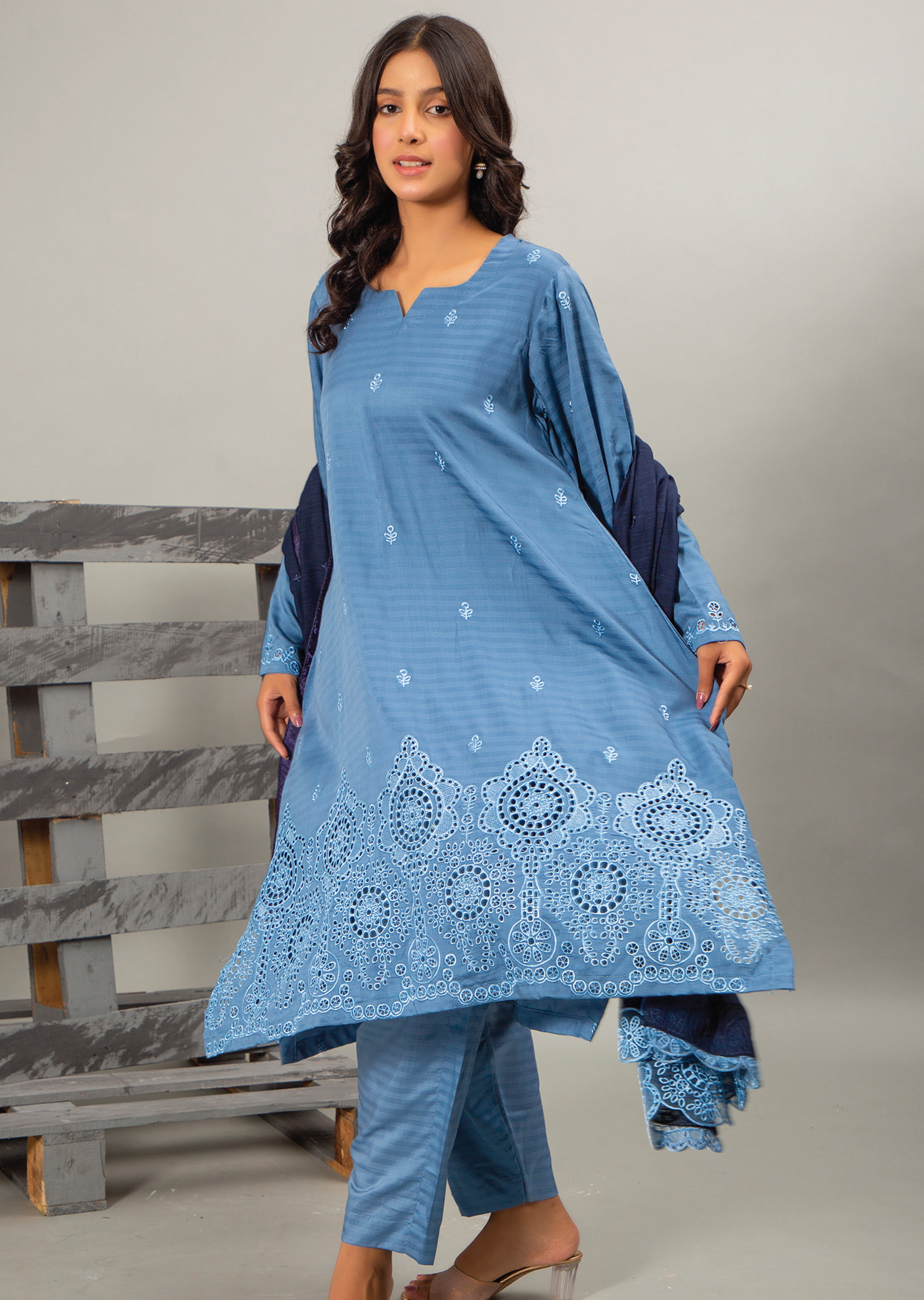 Embellish By Pashmina Embroidered Cotton Satin 3 Piece Unstitched Suit P24E D-05 Embellish By Pashmina Embroidered Cotton Satin 3 Piece Unstitched Suit P24E D-05