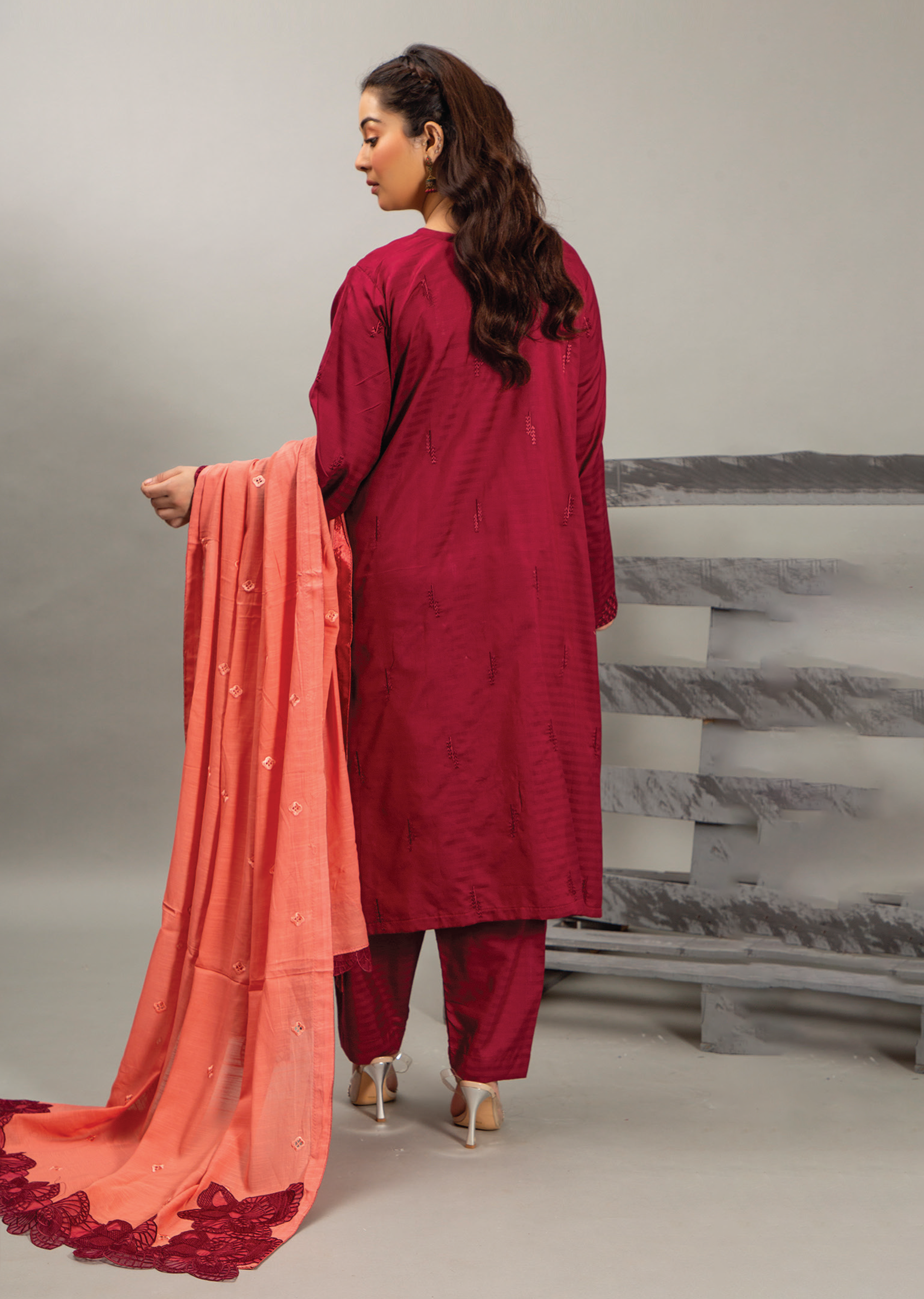 Embellish By Pashmina Embroidered Cotton Satin 3 Piece Unstitched Suit P24E D-06 Embellish By Pashmina Embroidered Cotton Satin 3 Piece Unstitched Suit P24E D-06