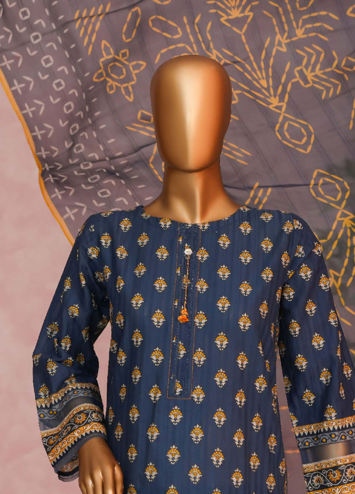 Enchant Linnokara Prints By HZ Textile Printed Lawn 3 Piece Stitched Suit HZ25ELP PLK-545 MIDNIGHT BLUE Enchant Linnokara Prints By HZ Textile Printed Lawn 3 Piece Stitched Suit HZ25ELP PLK-545 MIDNIGHT BLUE