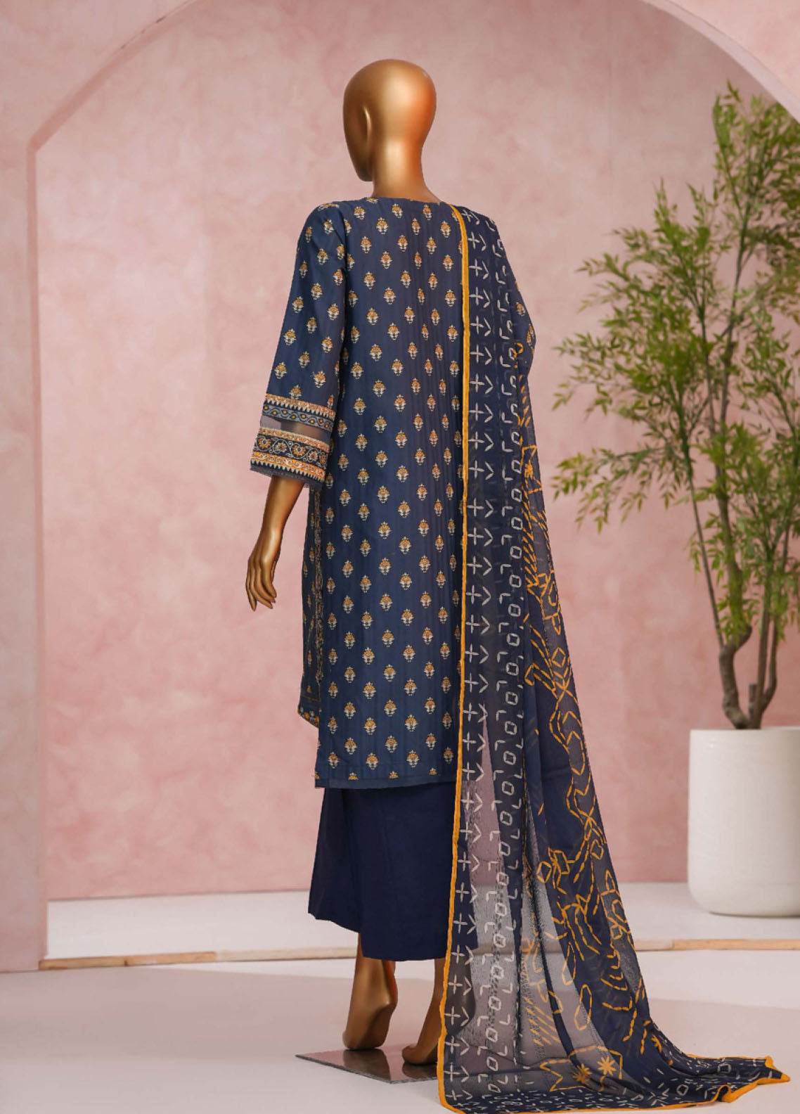 Enchant Linnokara Prints By HZ Textile Printed Lawn 3 Piece Stitched Suit HZ25ELP PLK-545 MIDNIGHT BLUE Enchant Linnokara Prints By HZ Textile Printed Lawn 3 Piece Stitched Suit HZ25ELP PLK-545 MIDNIGHT BLUE