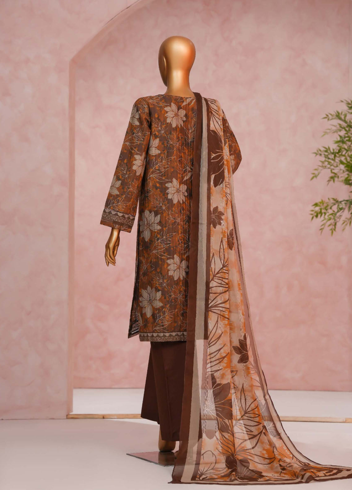 Enchant Linnokara Prints By HZ Textile Printed Lawn 3 Piece Stitched Suit HZ25ELP PLK-548 DUSTY FLOWER Enchant Linnokara Prints By HZ Textile Printed Lawn 3 Piece Stitched Suit HZ25ELP PLK-548 DUSTY FLOWER