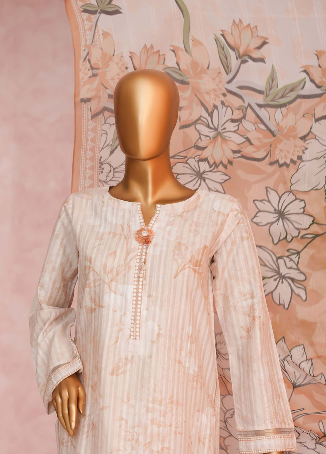 Enchant Linnokara Prints By HZ Textile Printed Lawn 3 Piece Stitched Suit HZ25ELP PLK-551 SAND CARNATION Enchant Linnokara Prints By HZ Textile Printed Lawn 3 Piece Stitched Suit HZ25ELP PLK-551 SAND CARNATION