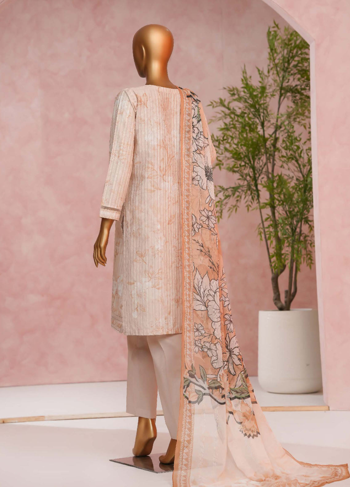 Enchant Linnokara Prints By HZ Textile Printed Lawn 3 Piece Stitched Suit HZ25ELP PLK-551 SAND CARNATION Enchant Linnokara Prints By HZ Textile Printed Lawn 3 Piece Stitched Suit HZ25ELP PLK-551 SAND CARNATION