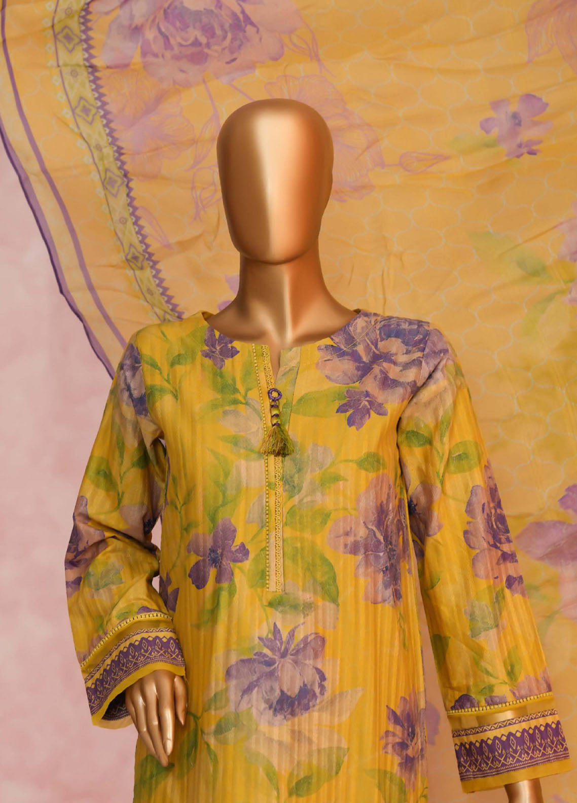 Enchant Linnokara Prints By HZ Textile Printed Lawn 3 Piece Stitched Suit HZ25ELP PLK-552 MARIGOLD Enchant Linnokara Prints By HZ Textile Printed Lawn 3 Piece Stitched Suit HZ25ELP PLK-552 MARIGOLD