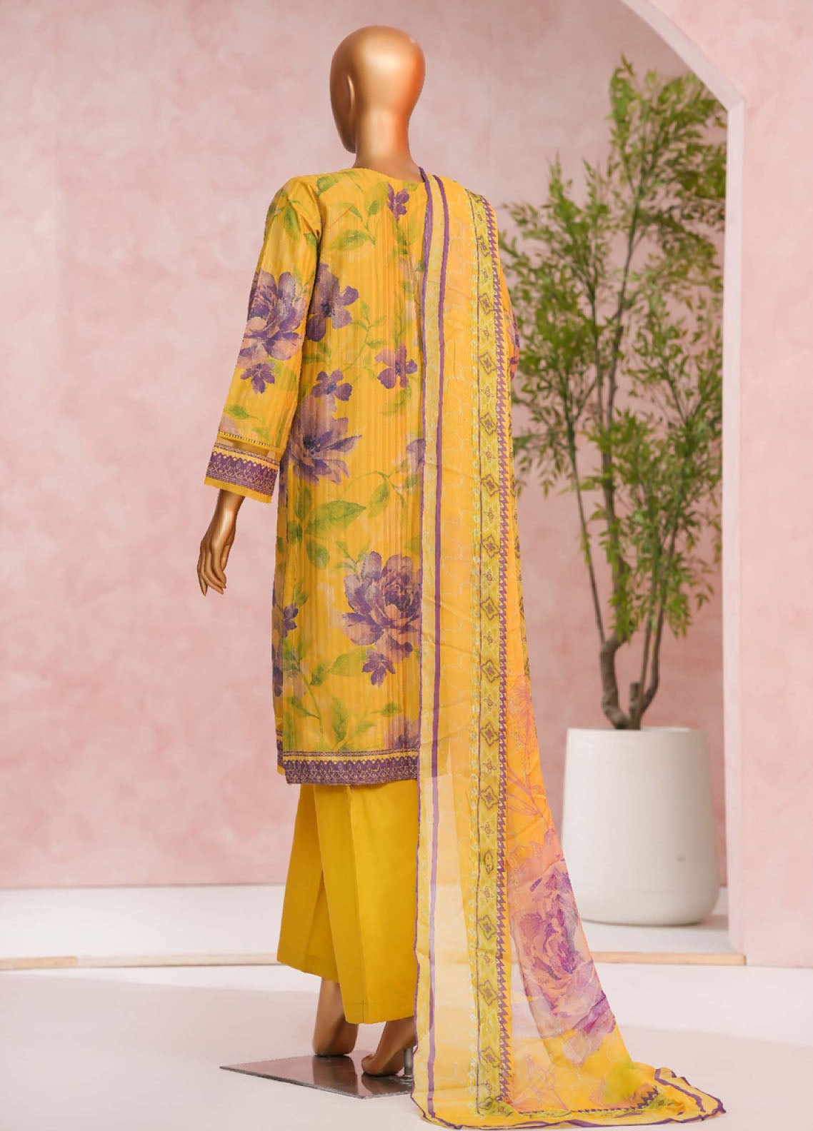 Enchant Linnokara Prints By HZ Textile Printed Lawn 3 Piece Stitched Suit HZ25ELP PLK-552 MARIGOLD Enchant Linnokara Prints By HZ Textile Printed Lawn 3 Piece Stitched Suit HZ25ELP PLK-552 MARIGOLD