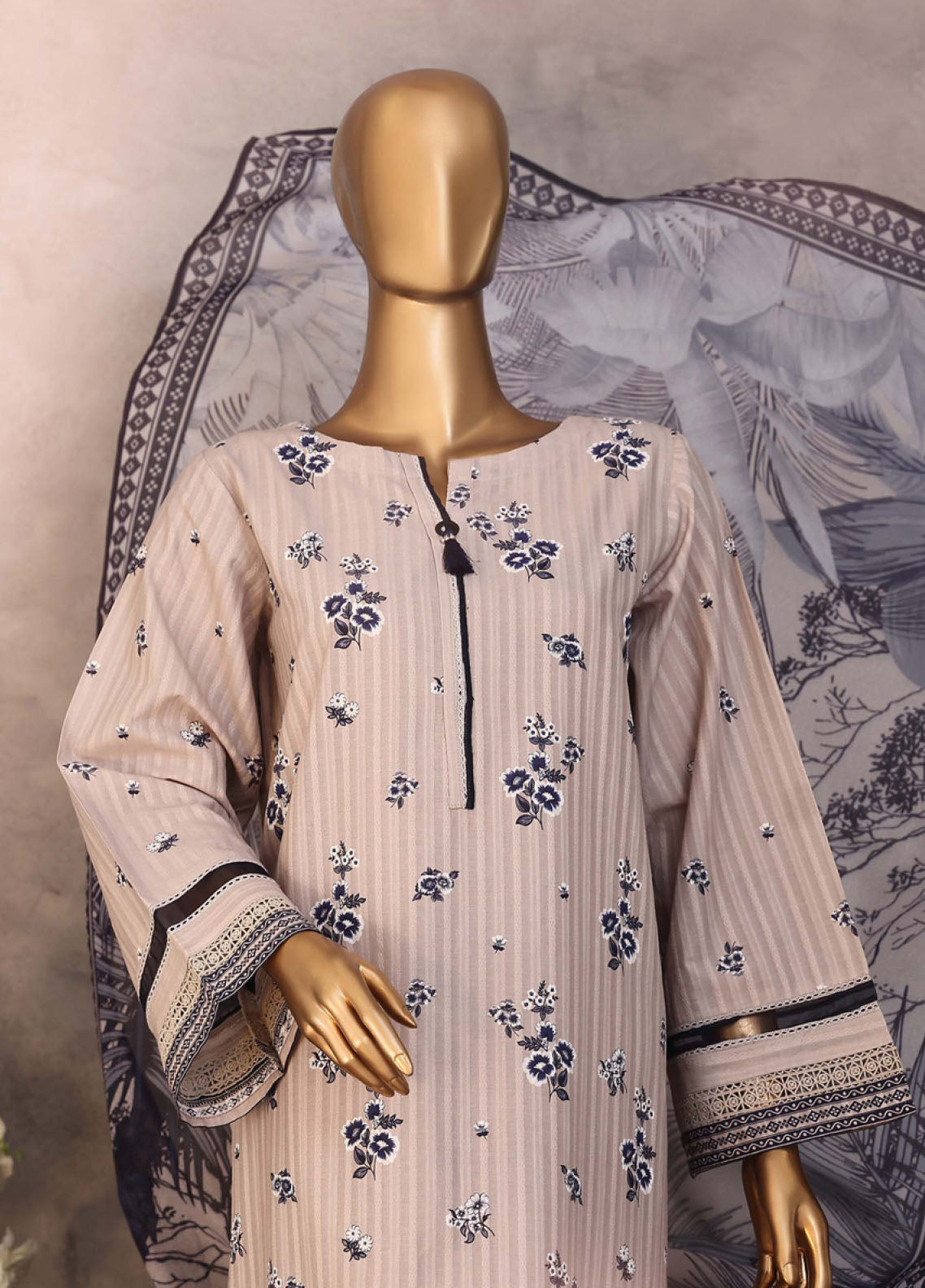 Enchant Linnokara Prints By HZ Textile Printed Lawn 3 Piece Stitched Suit HZ25ELP PNE-101 BEIGE BLUE Enchant Linnokara Prints By HZ Textile Printed Lawn 3 Piece Stitched Suit HZ25ELP PNE-101 BEIGE BLUE