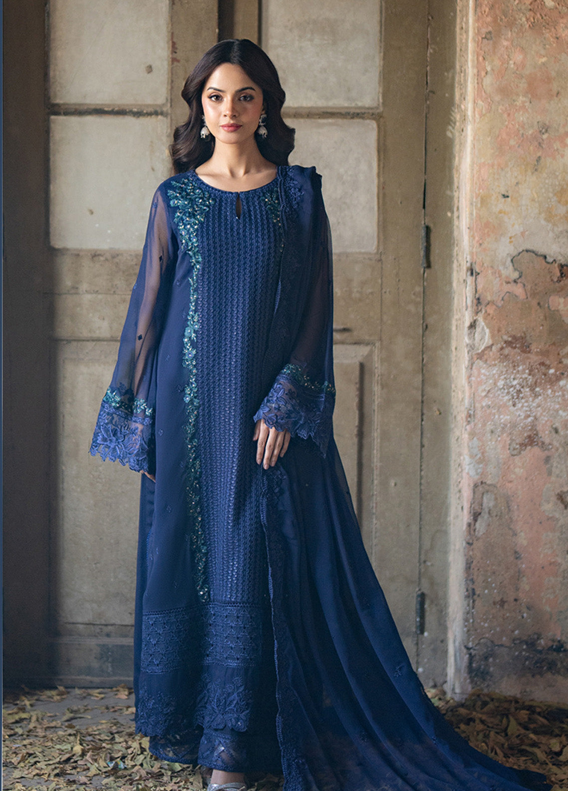 Ensembles By Azure Embroidered Chiffon 3 Piece Unstitched Suit AZU24F3P D-SERENE SAPPHIRE Ensembles By Azure Embroidered Chiffon 3 Piece Unstitched Suit AZU24F3P D-SERENE SAPPHIRE