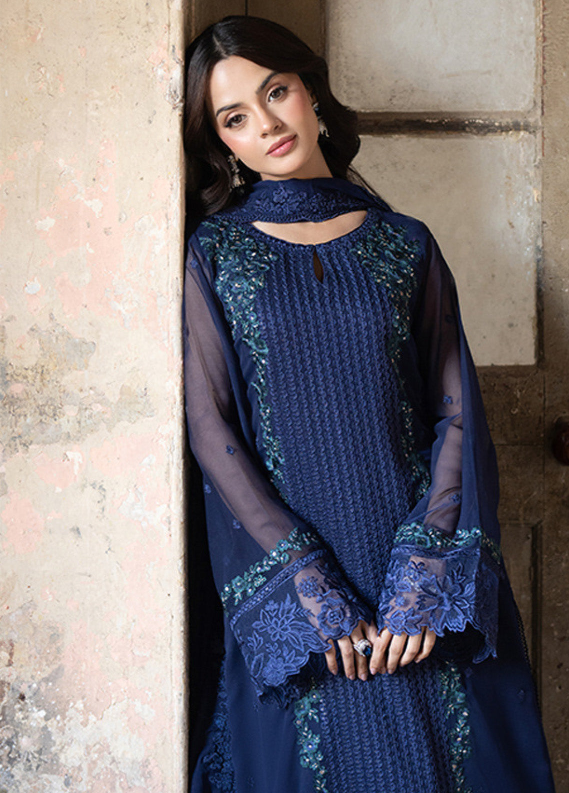 Ensembles By Azure Embroidered Chiffon 3 Piece Unstitched Suit AZU24F3P D-SERENE SAPPHIRE Ensembles By Azure Embroidered Chiffon 3 Piece Unstitched Suit AZU24F3P D-SERENE SAPPHIRE