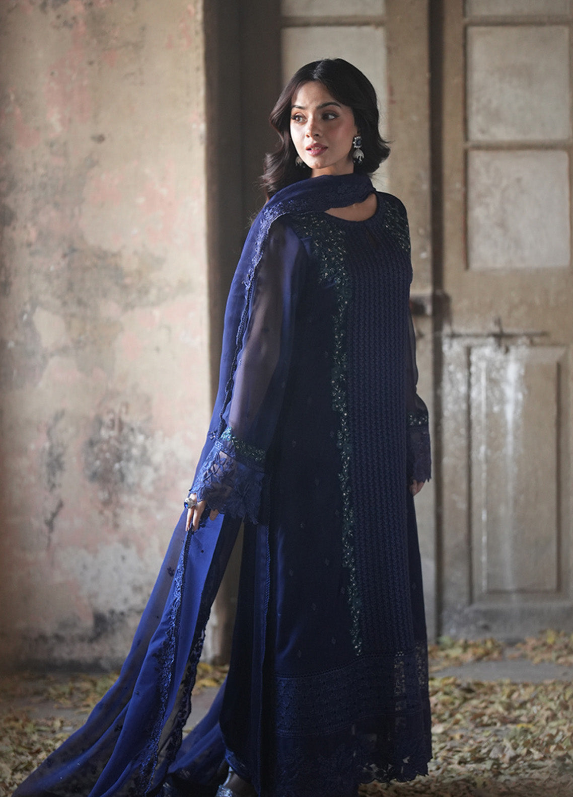 Ensembles By Azure Embroidered Chiffon 3 Piece Unstitched Suit AZU24F3P D-SERENE SAPPHIRE Ensembles By Azure Embroidered Chiffon 3 Piece Unstitched Suit AZU24F3P D-SERENE SAPPHIRE